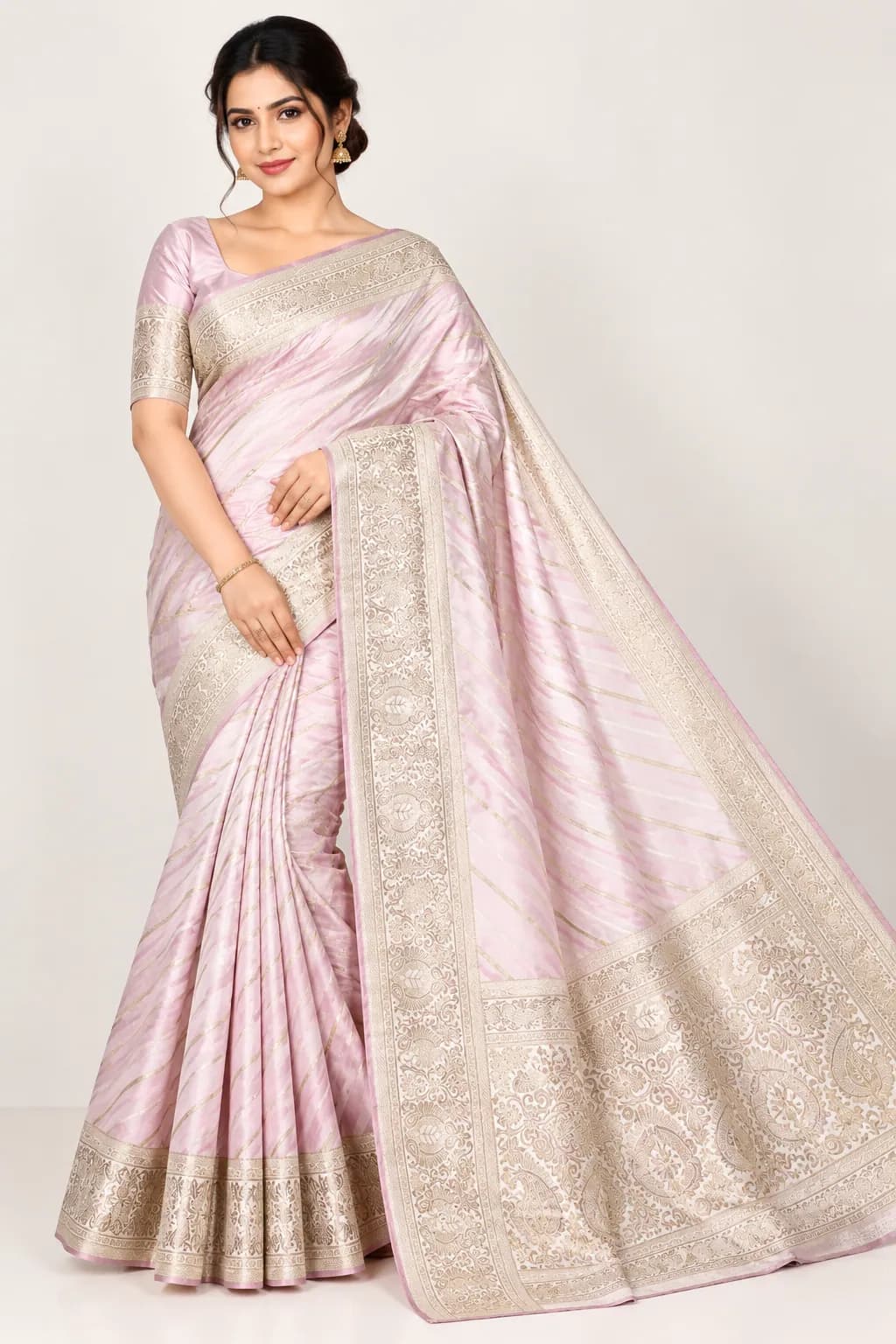 Baby Pink Fancy Pattu Saree in Baby Pink saree